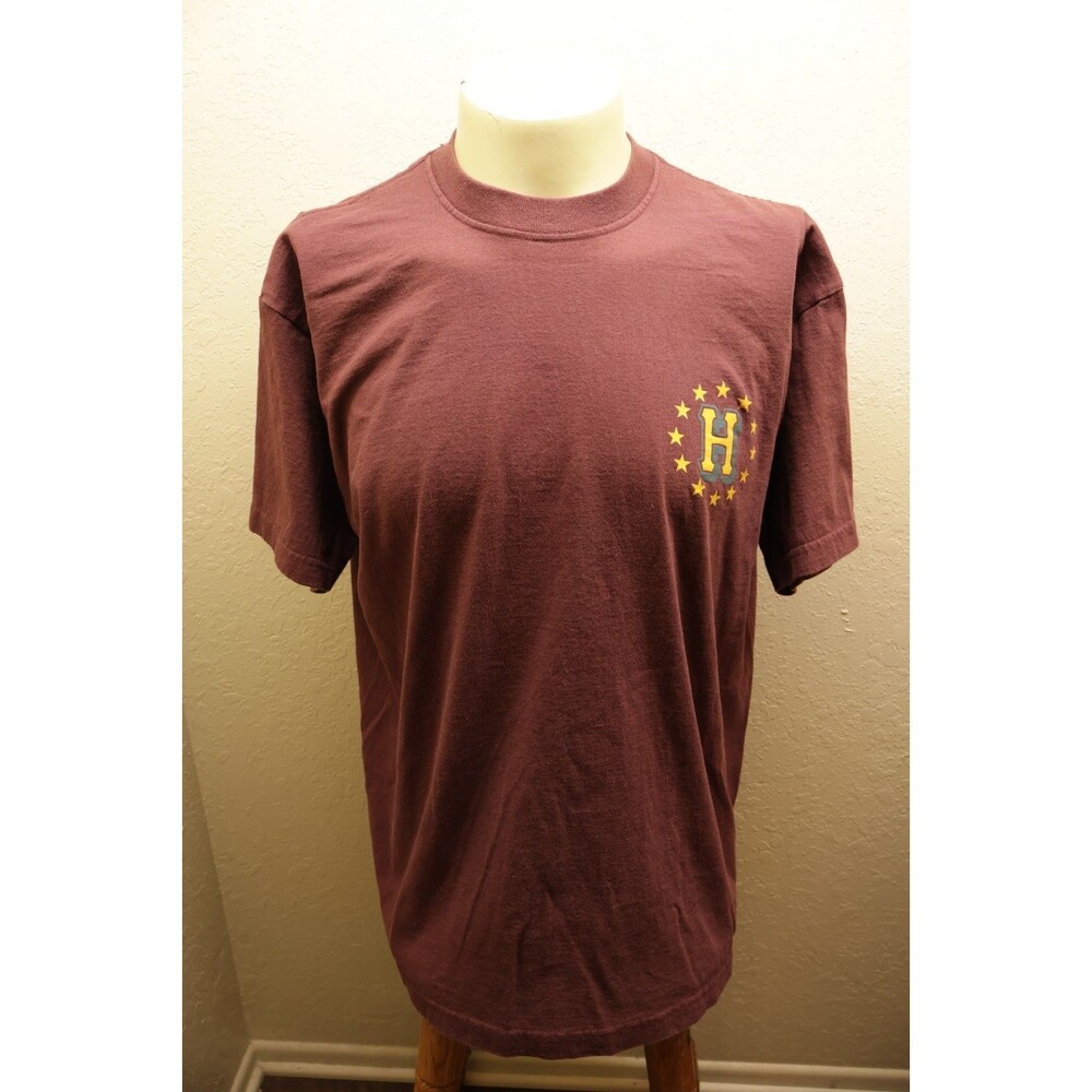HUF Galactic Stack T Shirt Mens XL Burgundy Maroon Skate Streetwear Graphic Tee
